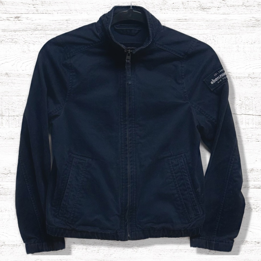 Vintage Abercrombie & Fitch Navy Blue Jacket Coat Kids Boys Size Large
